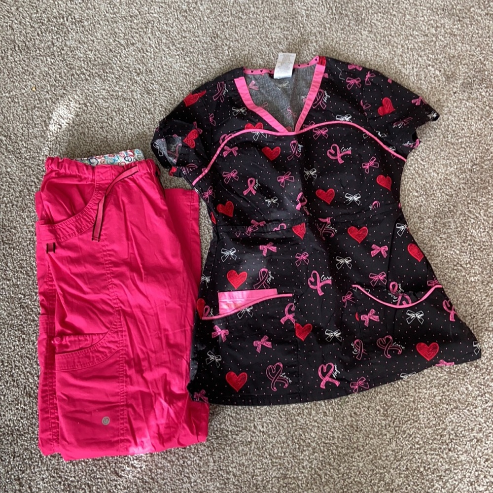 Pink Cargo Scrub Set Bottoms - Picture 9 of 11